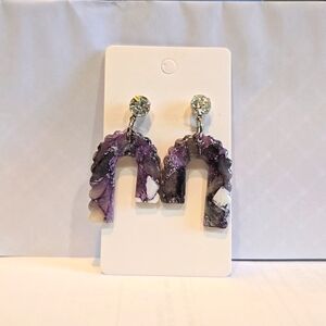 Purple Polymer Clay Earring